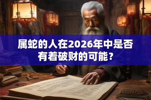 属蛇的人在2026年中是否有着破财的可能？