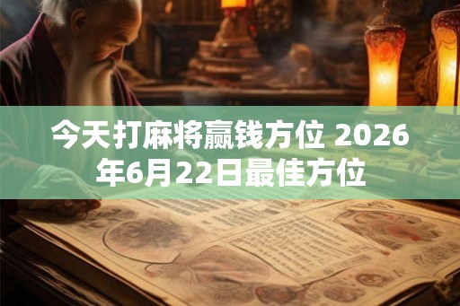 今天打麻将赢钱方位 2026年6月22日最佳方位