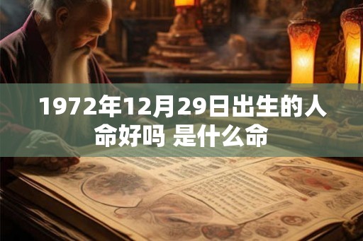 1972年12月29日出生的人命好吗 是什么命