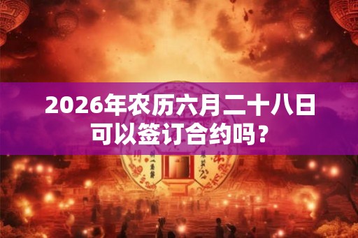 2026年农历六月二十八日可以签订合约吗？