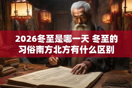 2026冬至是哪一天 冬至的习俗南方北方有什么区别 2026冬至是哪一天 冬至的习俗南方北方有什么区别