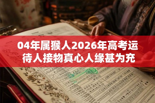 04年属猴人2026年高考运 待人接物真心人缘甚为充沛