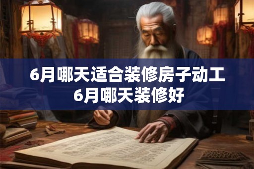 6月哪天适合装修房子动工 6月哪天装修好