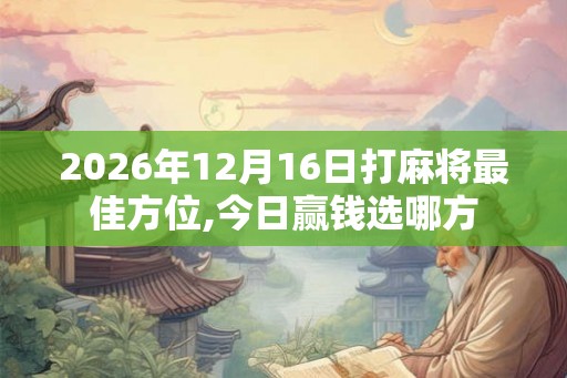 2026年12月16日打麻将最佳方位,今日赢钱选哪方 2026年12月16日打麻将最佳方位,今日赢钱选哪方