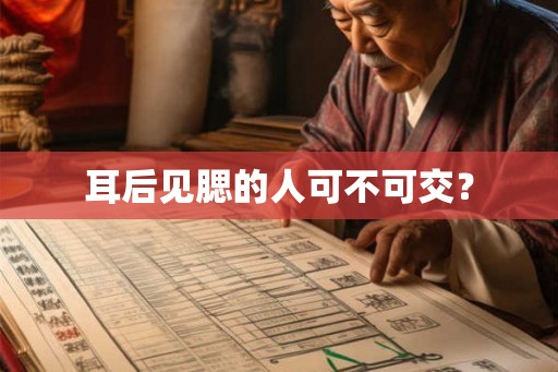 耳后见腮的人可不可交？