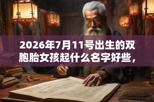 2026年7月11号出生的双胞胎女孩起什么名字好些，五行属什么？