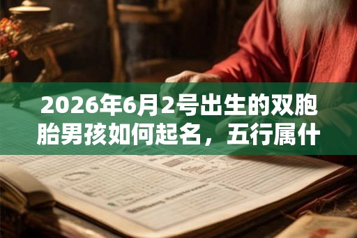 2026年6月2号出生的双胞胎男孩如何起名，五行属什么