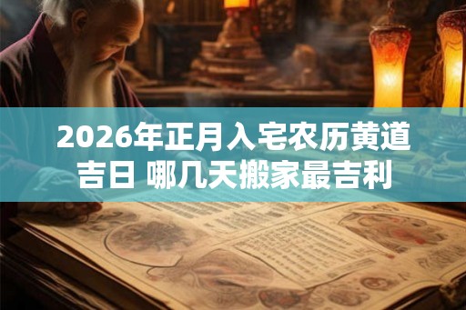 2026年正月入宅农历黄道吉日 哪几天搬家最吉利