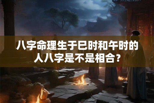八字命理生于巳时和午时的人八字是不是相合？