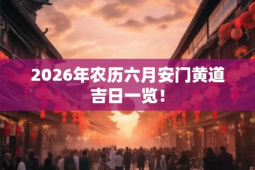 2026年农历六月安门黄道吉日一览！