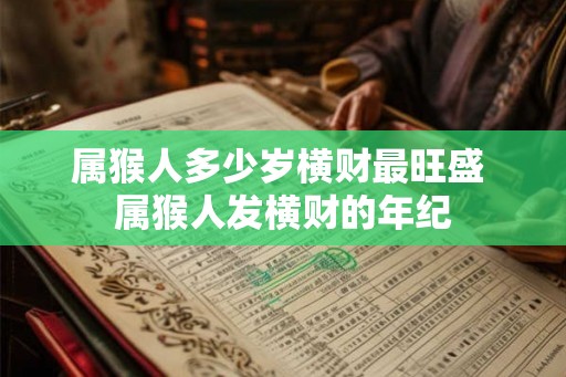 属猴人多少岁横财最旺盛 属猴人发横财的年纪