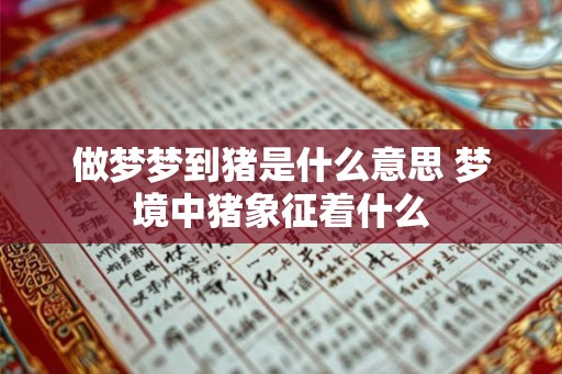 做梦梦到猪是什么意思 梦境中猪象征着什么