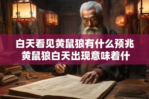 白天看见黄鼠狼有什么预兆 黄鼠狼白天出现意味着什么 白天看见黄鼠狼有什么预兆 黄鼠狼白天出现意味着什么
