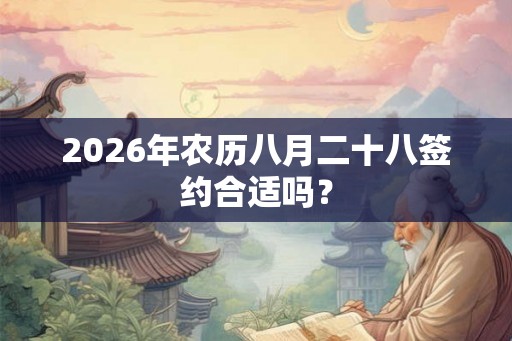 2026年农历八月二十八签约合适吗？