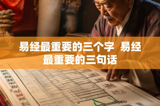 易经最重要的三个字  易经最重要的三句话