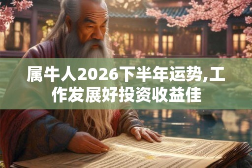 属牛人2026下半年运势,工作发展好投资收益佳