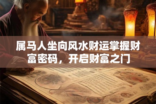 属马人坐向风水财运掌握财富密码，开启财富之门