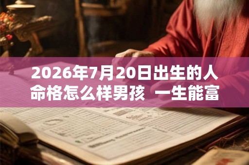 2026年7月20日出生的人命格怎么样男孩 一生能富贵吗 2026年7月20日出生的人命格怎么样男孩 一生能富贵吗