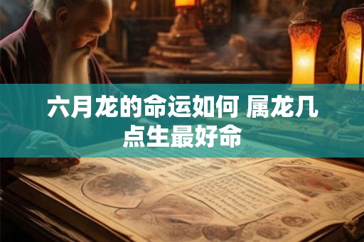 六月龙的命运如何 属龙几点生最好命
