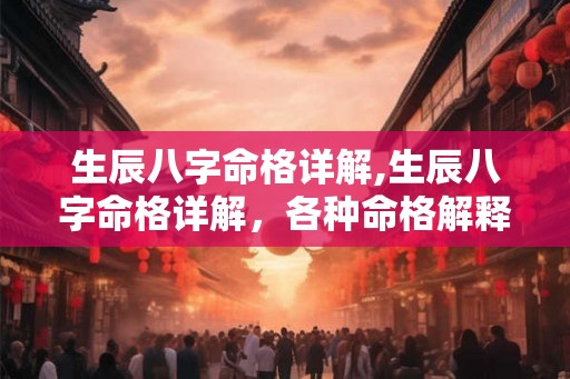 生辰八字命格详解,生辰八字命格详解，各种命格解释