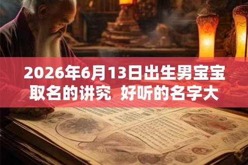 2026年6月13日出生男宝宝取名的讲究 好听的名字大全 2026年6月13日出生男宝宝取名的讲究 好听的名字大全