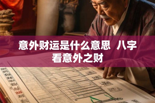 意外财运是什么意思  八字看意外之财