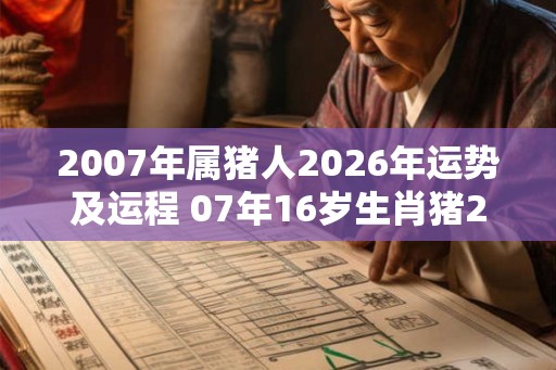 2007年属猪人2026年运势及运程 07年16岁生肖猪2026年每月运势