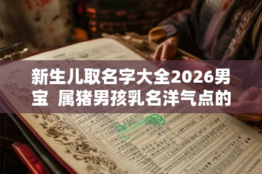新生儿取名字大全2026男宝  属猪男孩乳名洋气点的