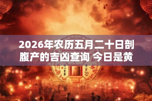 2026年农历五月二十日剖腹产的吉凶查询 今日是黄道吉日吗