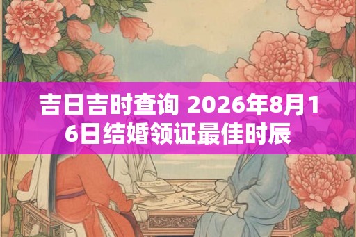 吉日吉时查询 2026年8月16日结婚领证最佳时辰