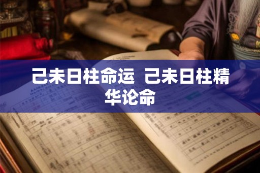 己未日柱命运 己未日柱精华论命 己未日柱命运 己未日柱精华论命
