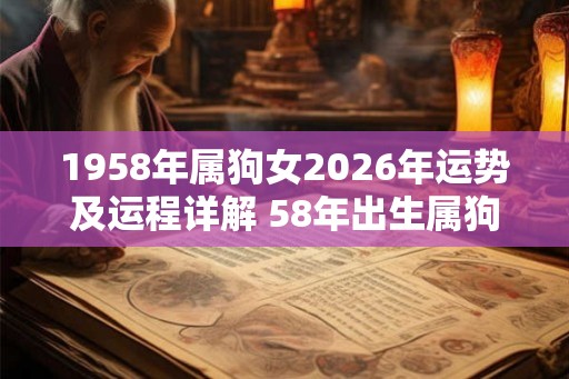 1958年属狗女2026年运势及运程详解 58年出生属狗人2026全年每月运势女性