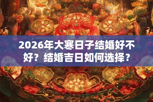 2026年大寒日子结婚好不好？结婚吉日如何选择？