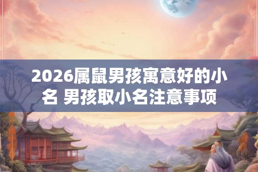 2026属鼠男孩寓意好的小名 男孩取小名注意事项