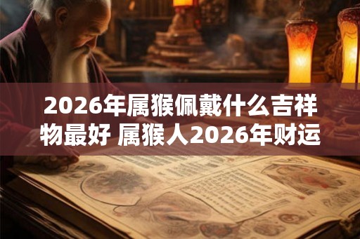 2026年属猴佩戴什么吉祥物最好 属猴人2026年财运如何