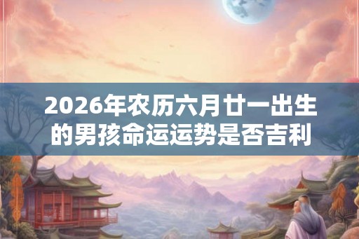 2026年农历六月廿一出生的男孩命运运势是否吉利