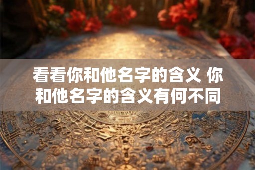 看看你和他名字的含义 你和他名字的含义有何不同 看看你和他名字的含义 你和他名字的含义有何不同