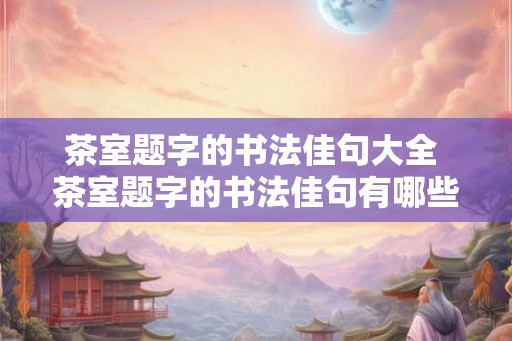茶室题字的书法佳句大全 茶室题字的书法佳句有哪些