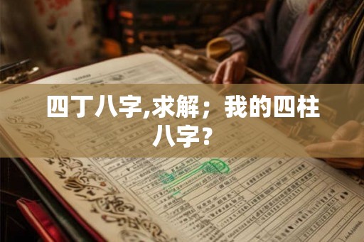 四丁八字,求解；我的四柱八字？