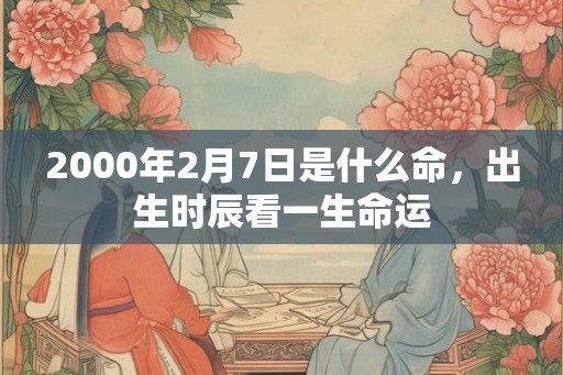 2000年2月7日是什么命，出生时辰看一生命运