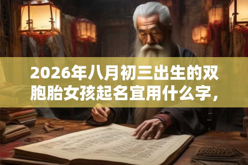 2026年八月初三出生的双胞胎女孩起名宜用什么字，五行属什么