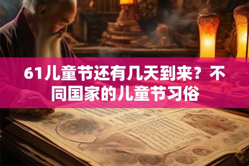 61儿童节还有几天到来？不同国家的儿童节习俗