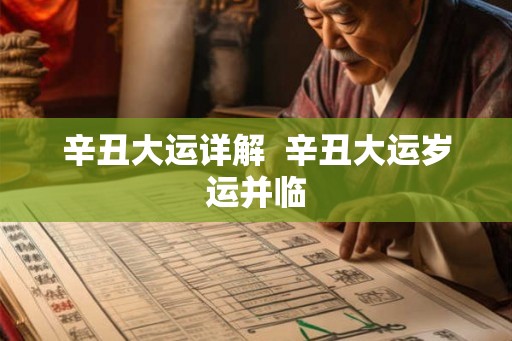 辛丑大运详解  辛丑大运岁运并临