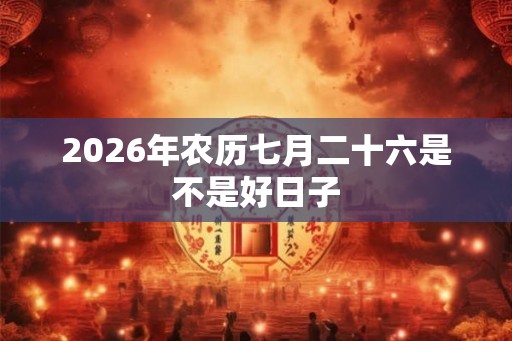 2026年农历七月二十六是不是好日子