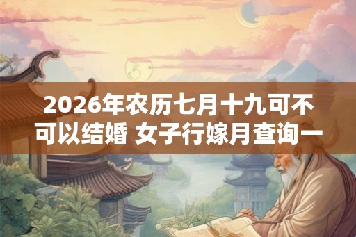 2026年农历七月十九可不可以结婚 女子行嫁月查询一览表