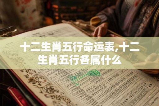 十二生肖五行命运表,十二生肖五行各属什么 十二生肖五行命运表,十二生肖五行各属什么