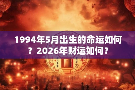 1994年5月出生的命运如何?2026年财运如何? 1994年5月出生的命运如何?2026年财运如何?