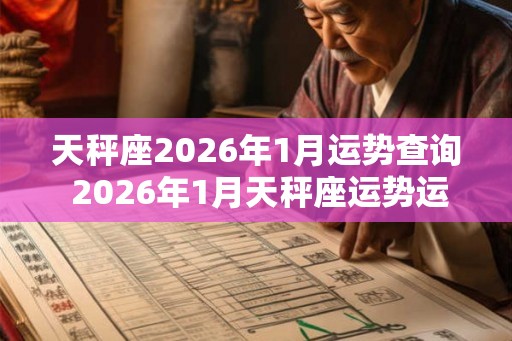 天秤座2026年1月运势查询 2026年1月天秤座运势运程分析 天秤座2026年1月运势查询 2026年1月天秤座运势运程分析