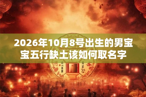 2026年10月8号出生的男宝宝五行缺土该如何取名字