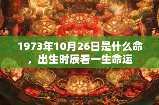 1973年10月26日是什么命，出生时辰看一生命运